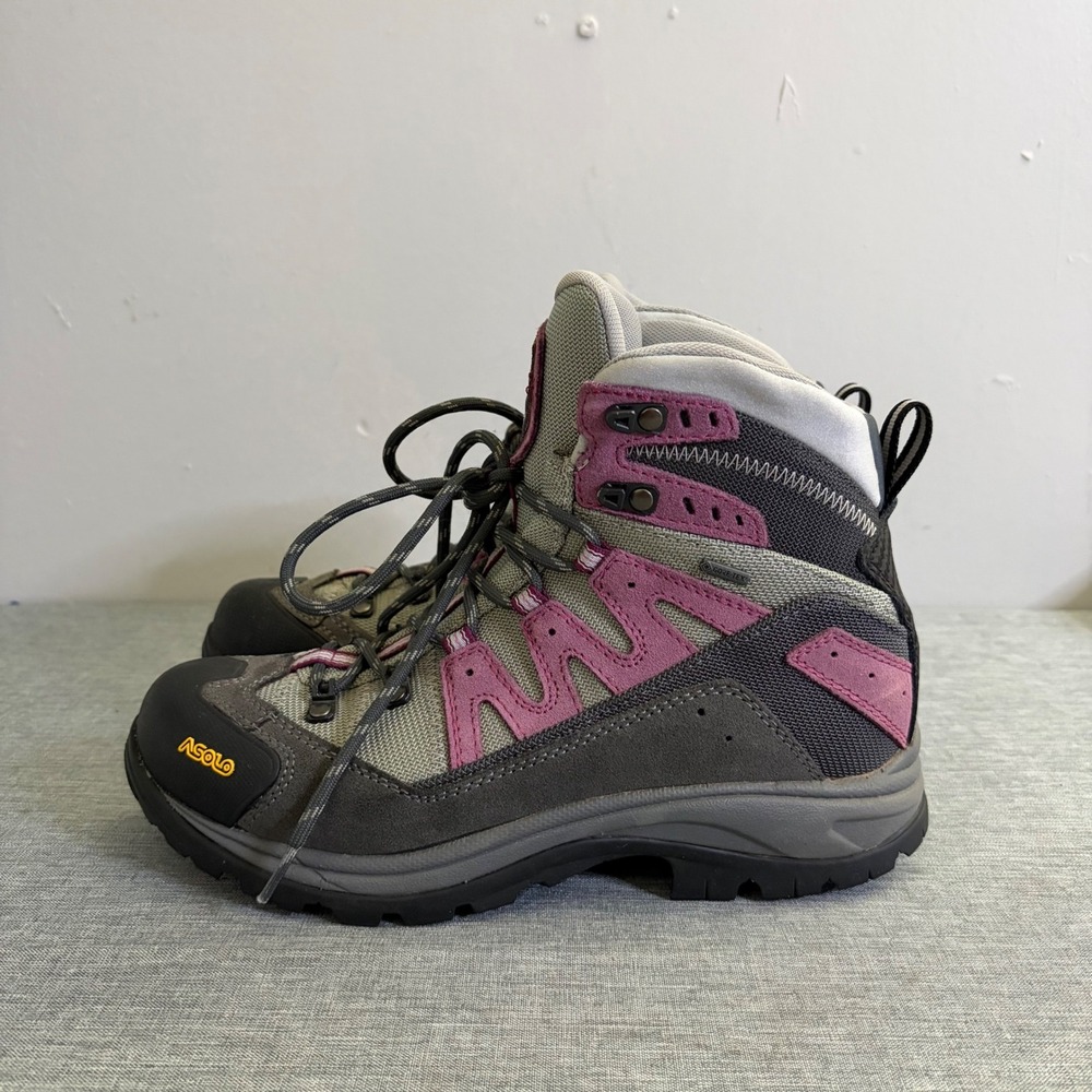 Asolo Hiking Boots Women 7.5 Grey Plum Neutron Gore-Tex Waterproof Vibram Mid